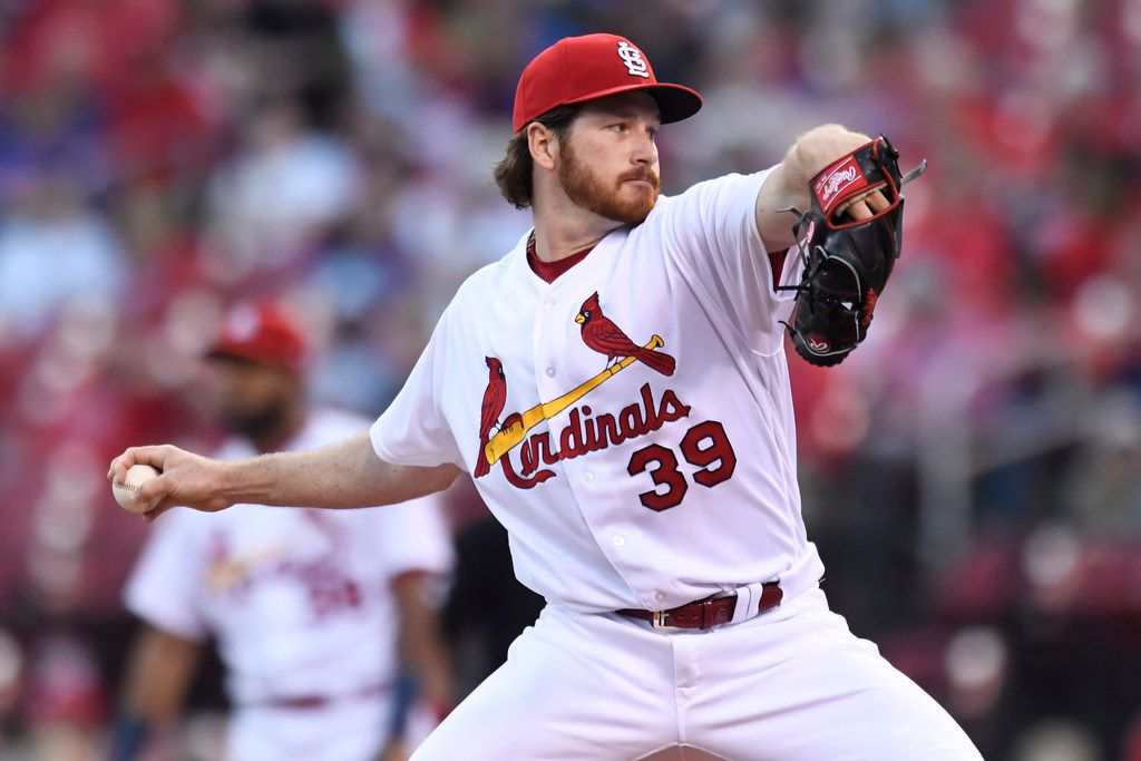 Miles Mikolas of the St. Louis Cardinals pitches against the