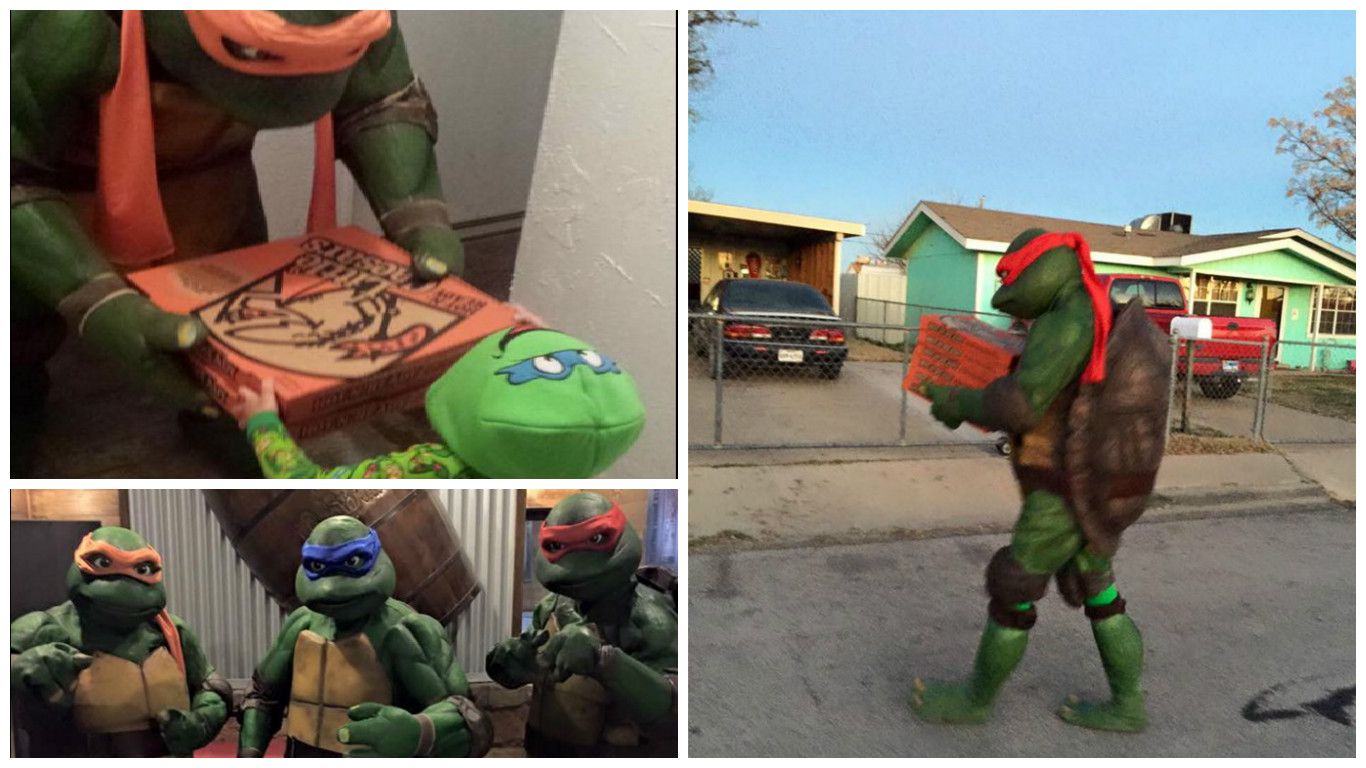 Pizza delivery man meets Teenage Mutant Ninja Turtles in California. Video  is viral - India Today