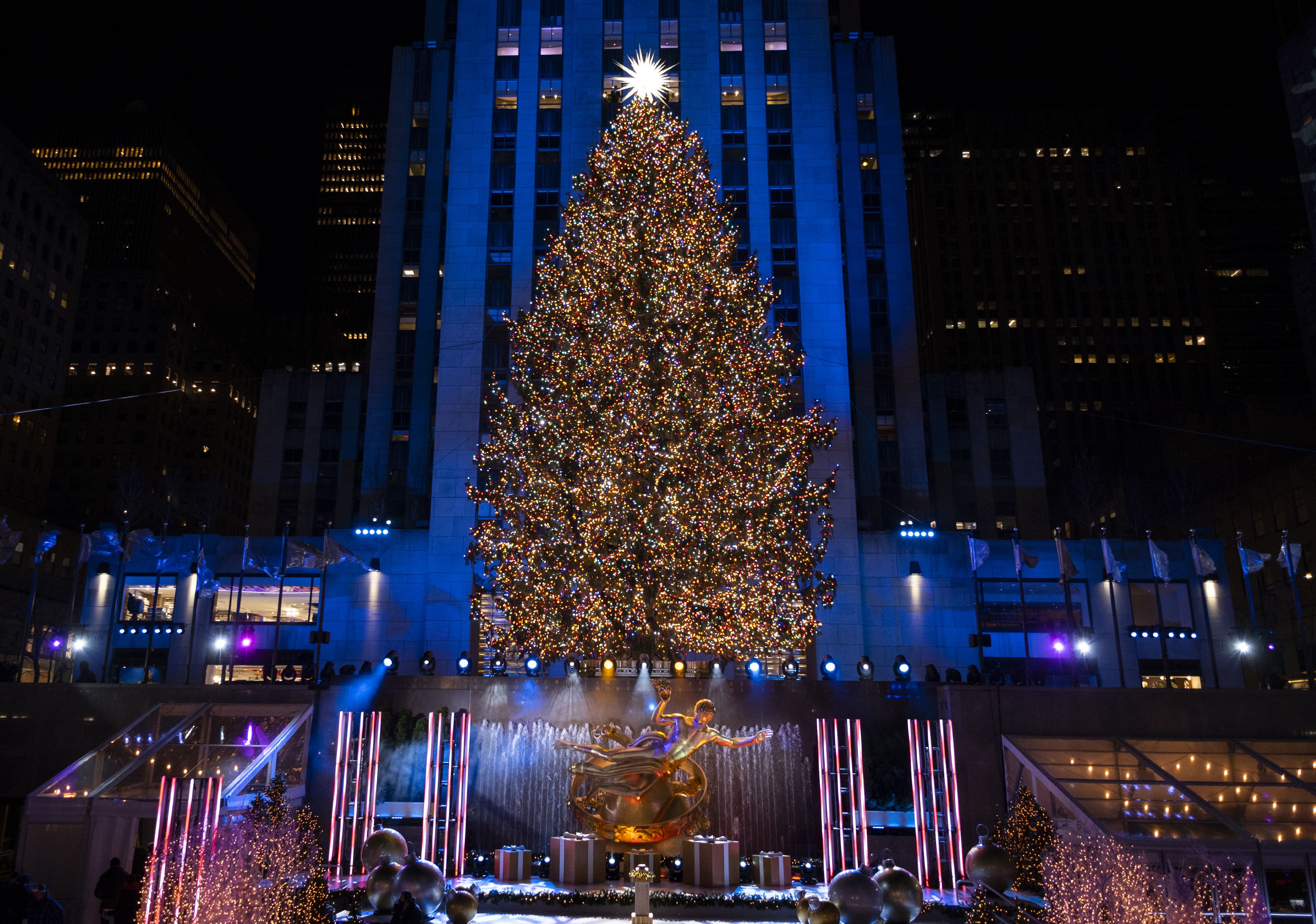Rockefeller Center Lights The Iconic Christmas Tree  New york christmas,  New york city christmas, Christmas