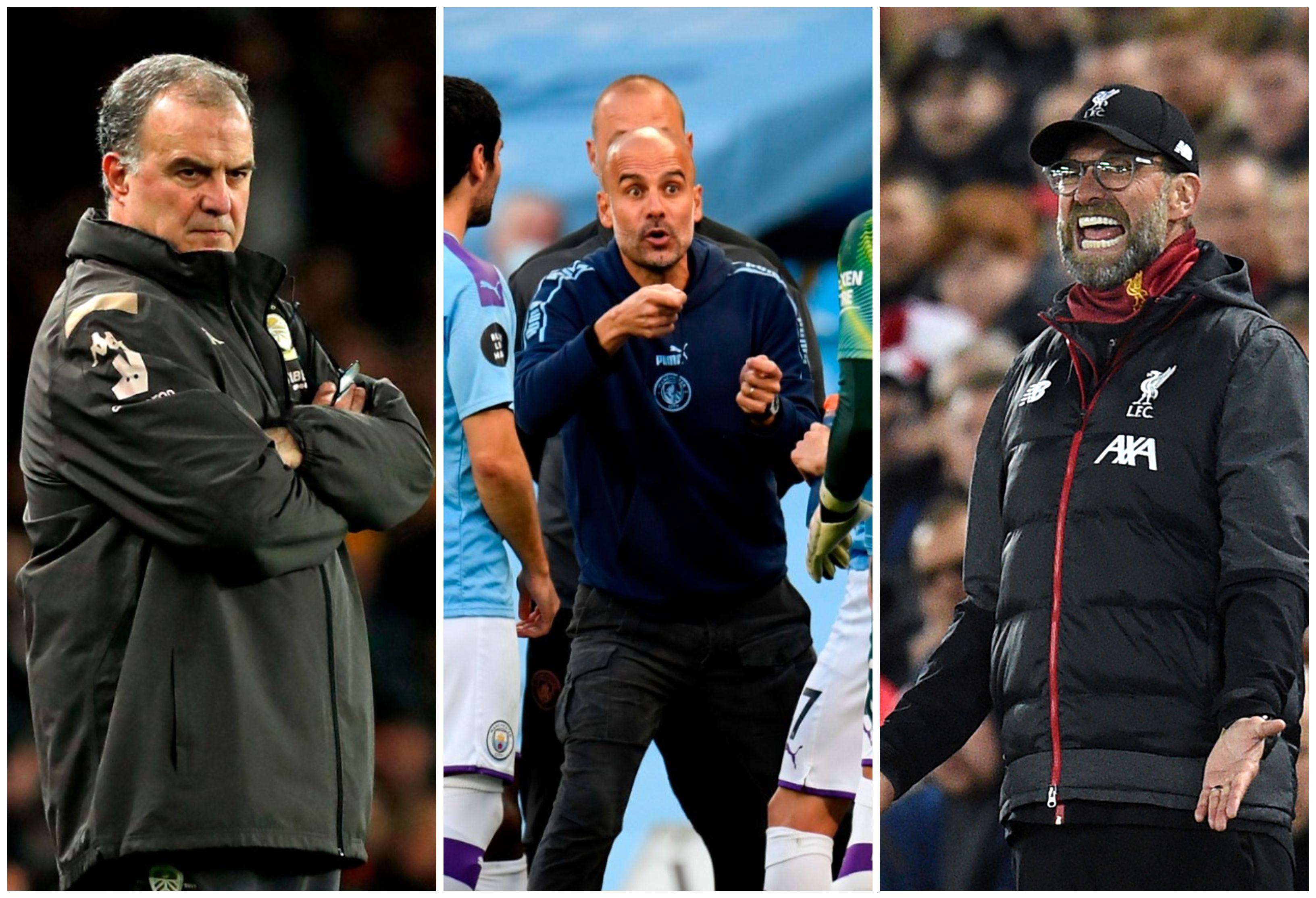 Bielsa, Guardiola y Klopp.