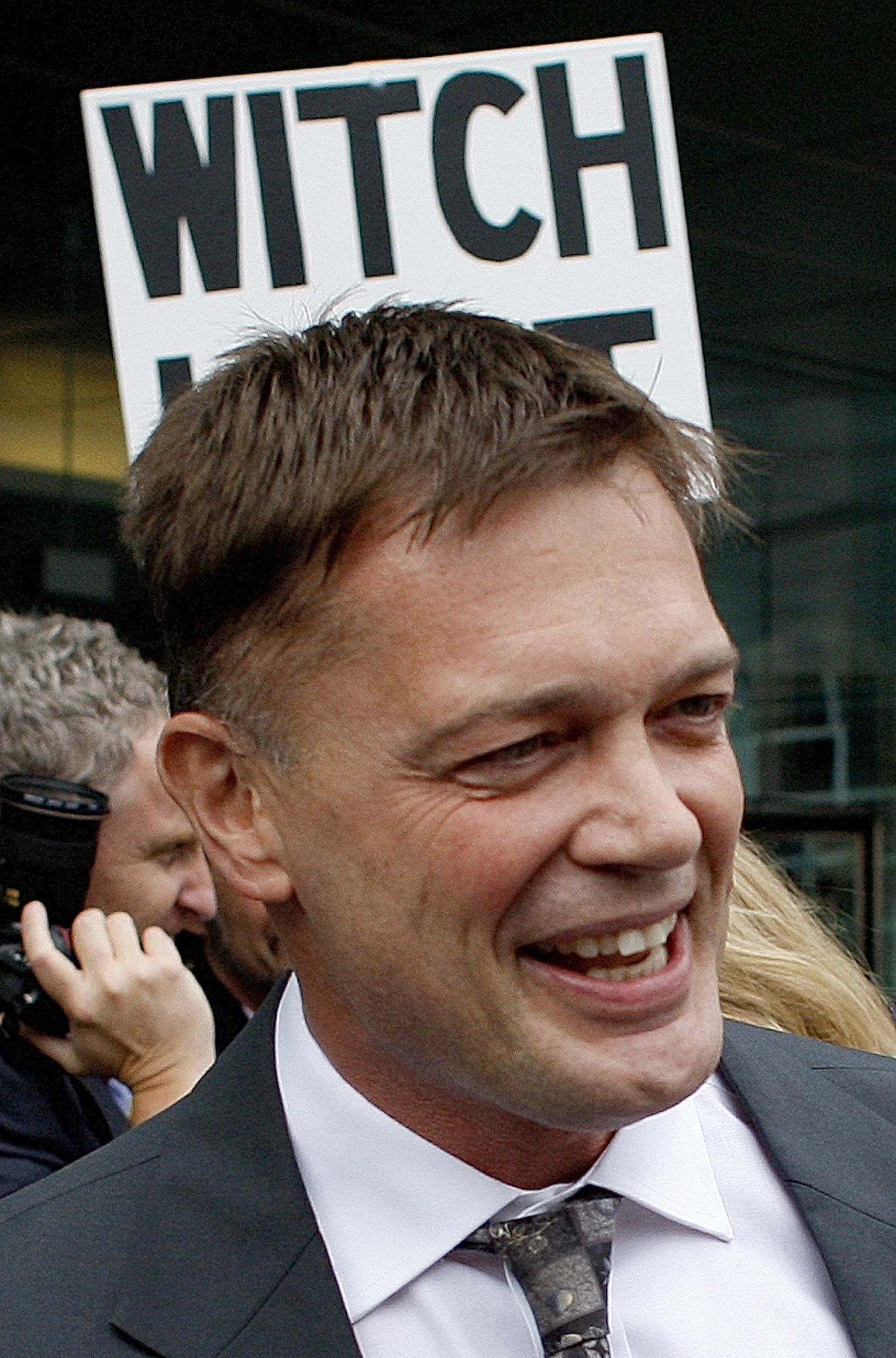 Dr Andrew Wakefield leaves the General Medical Council in London