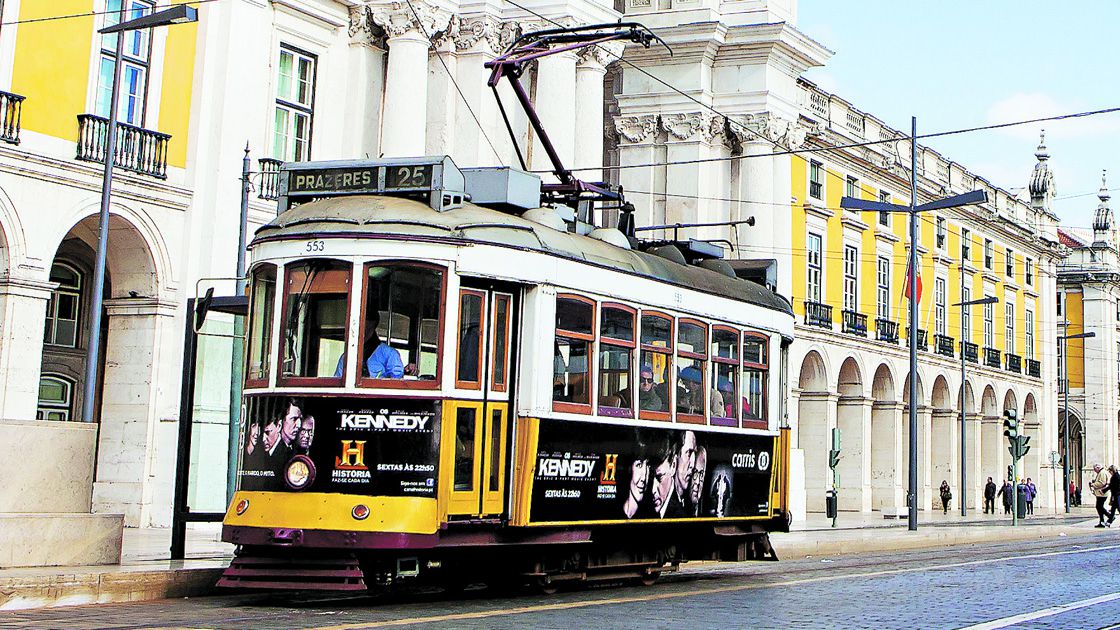 Portuguese Workers At Public Tram Depot Maintenance Yard