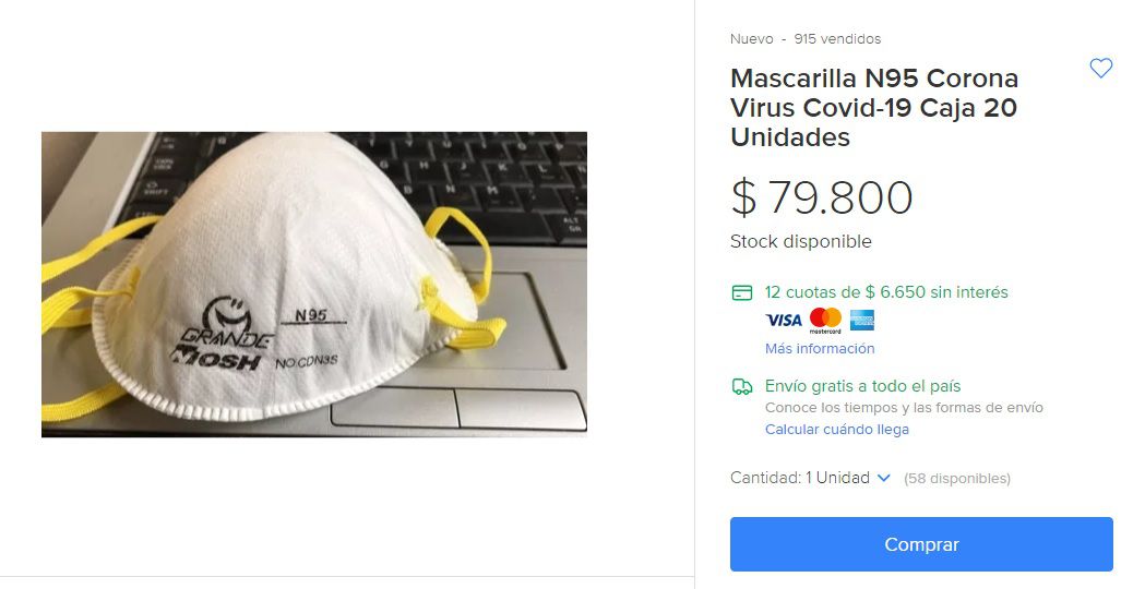 mascarilla mercadolibre