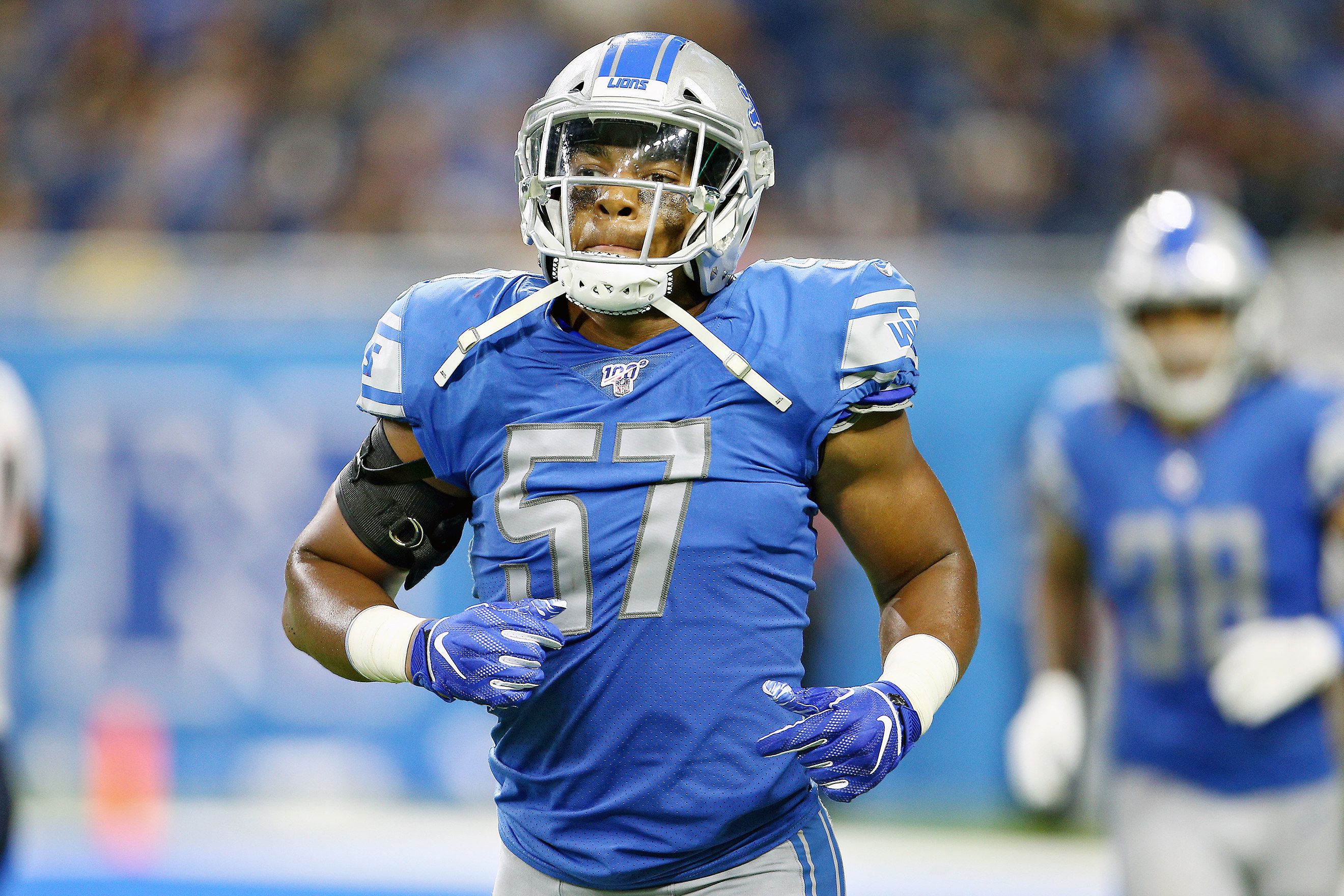 Detroit Lions linebacker Anthony Pittman (57) in action during the second  half of an NFL football game against the Minnesota Vikings, Sunday, Sept.  25, 2022 in Minneapolis. (AP Photo/Stacy Bengs Stock Photo - Alamy