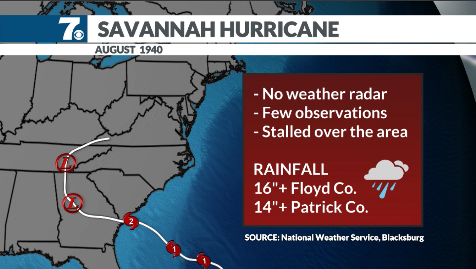 80 years since the historic “Savannah hurricane” stalled over Virginia