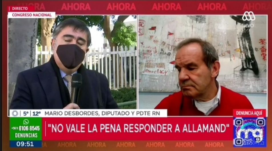 Diputado Mario Desbordes (RN) y senador Andrés Allamand (RN) en matinal de Mega.