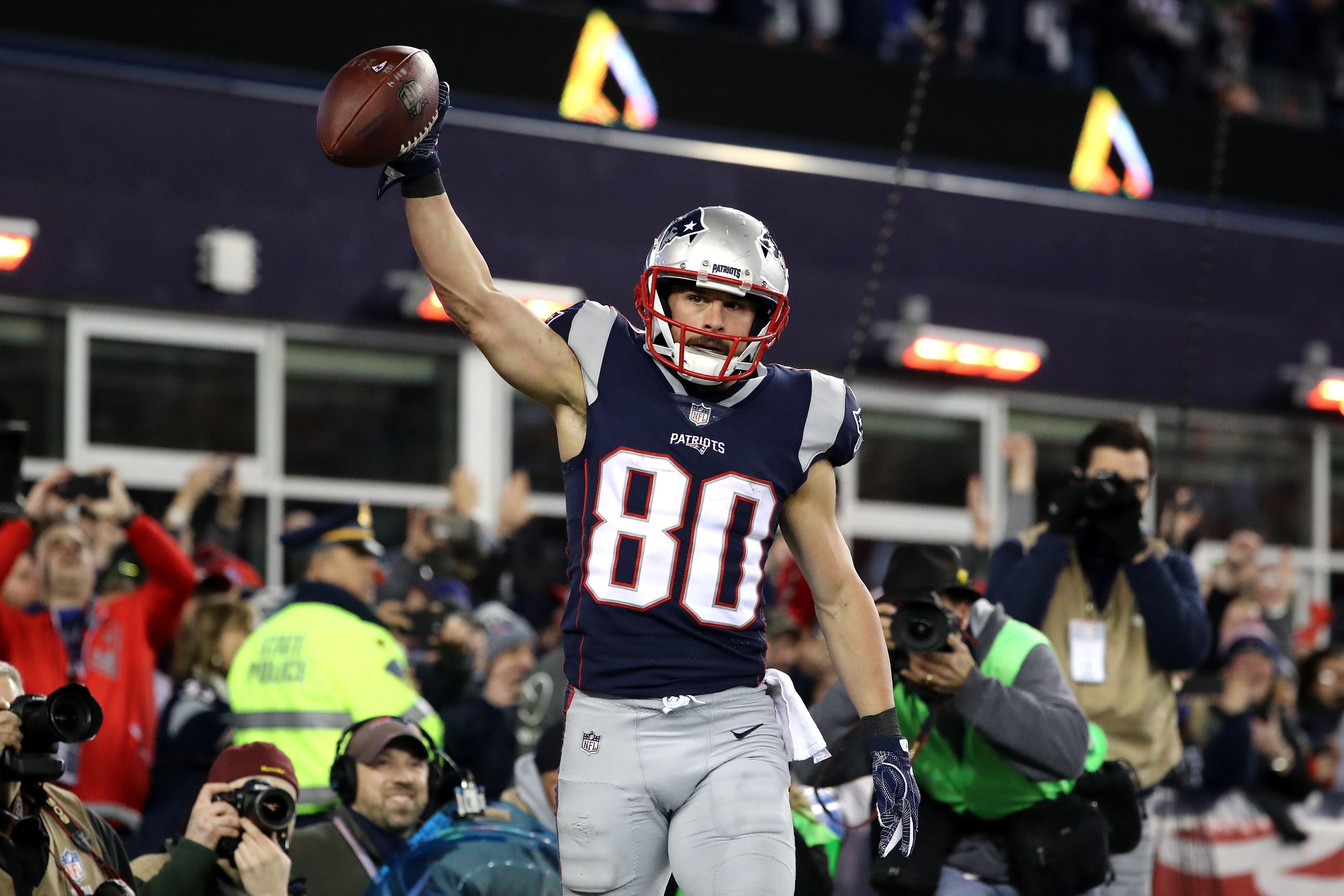 Foxboro, MA - New England Patriots tight end Rob Gronkowski looks News  Photo - Getty Images