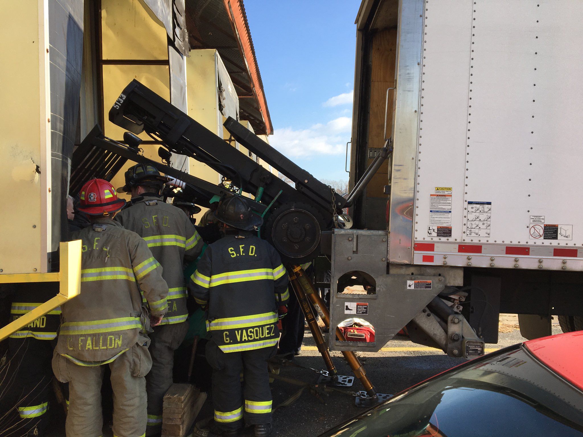 Fork Truck Driver Escapes Injury In Loading Dock Mishap At Indian Orchard Company Masslive Com