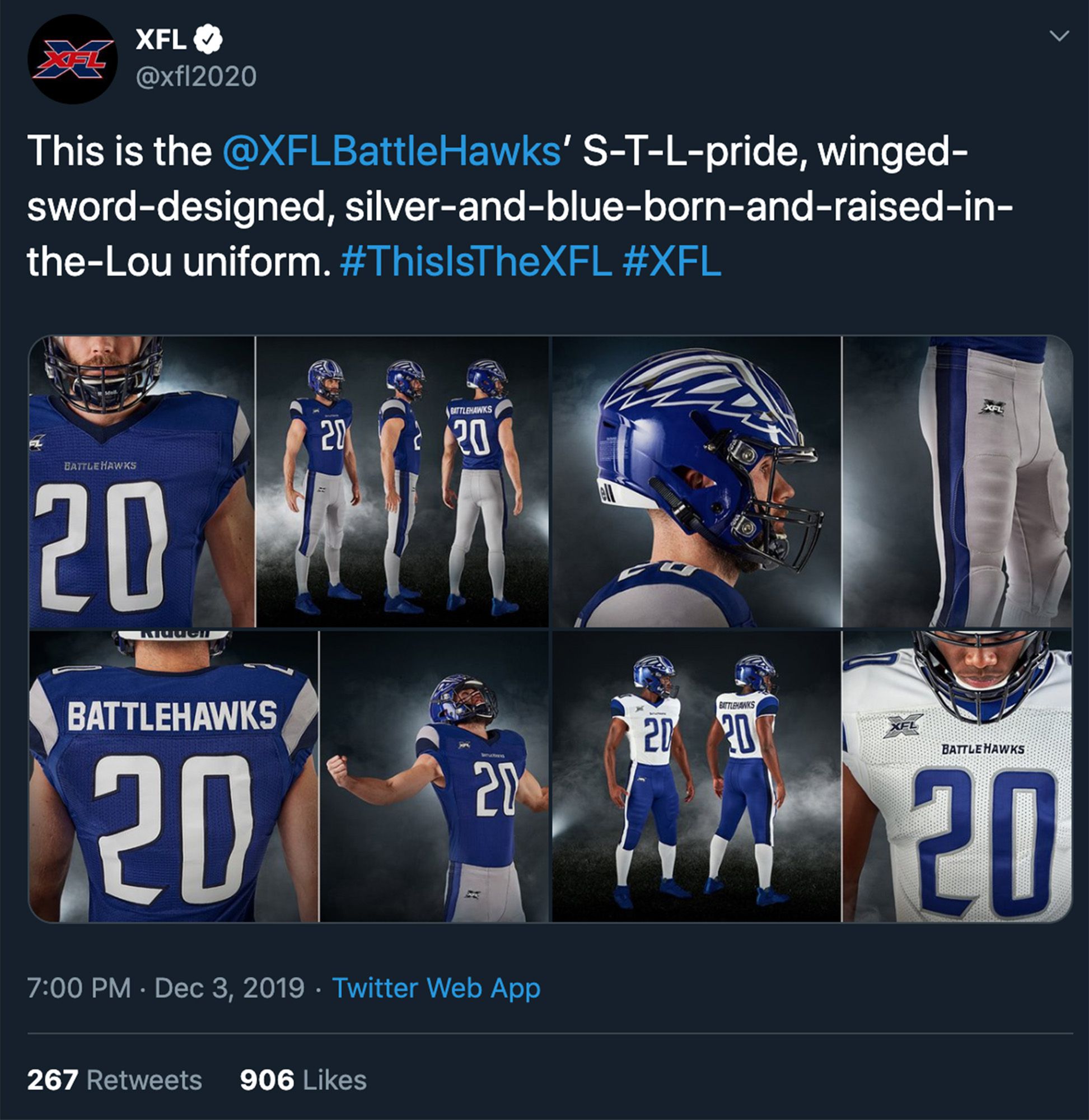 St. Louis Battlehawks uniform revealed