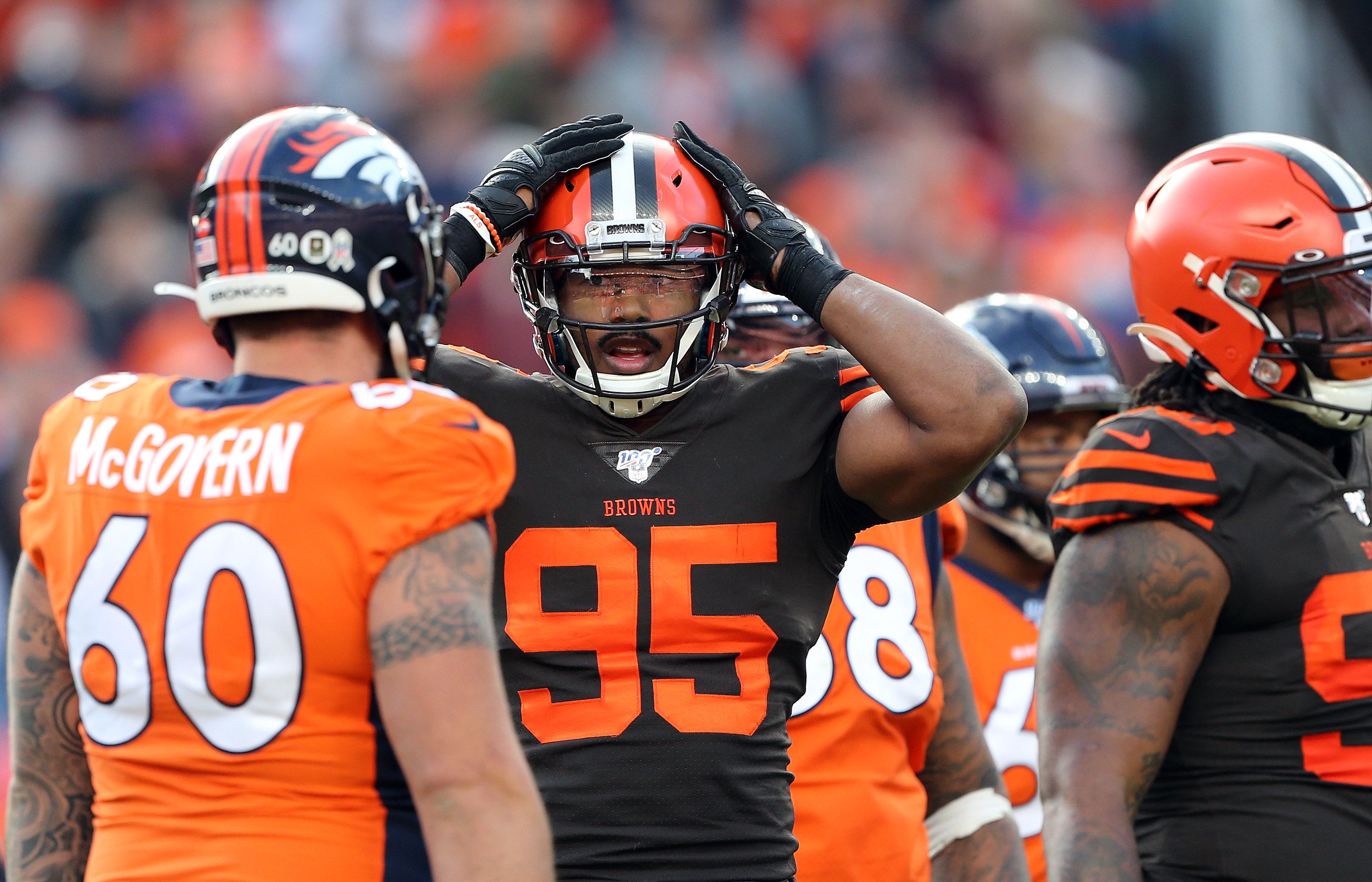 Olivier Vernon Cleveland Browns Game-Used #54 Brown Jersey vs. Denver  Broncos on November 3 2019 