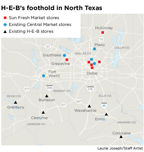 H-E-B names locations of 3 new stores in DFW-area