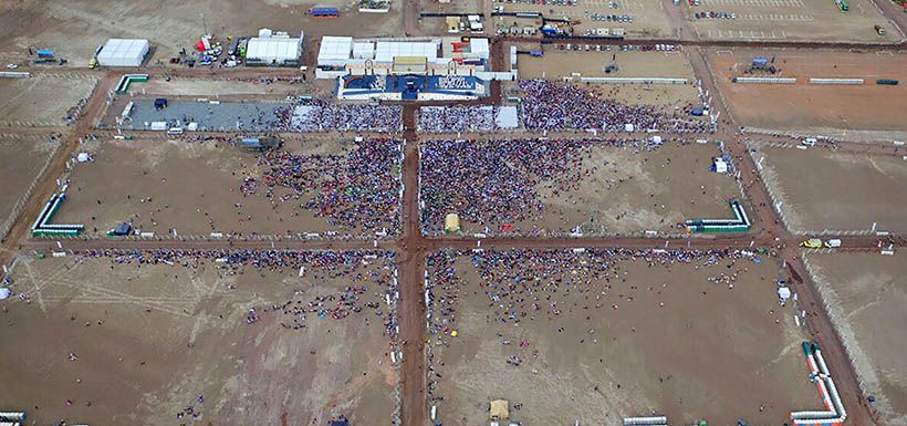 Handout picture released by Chile's Police showing an aerial view of