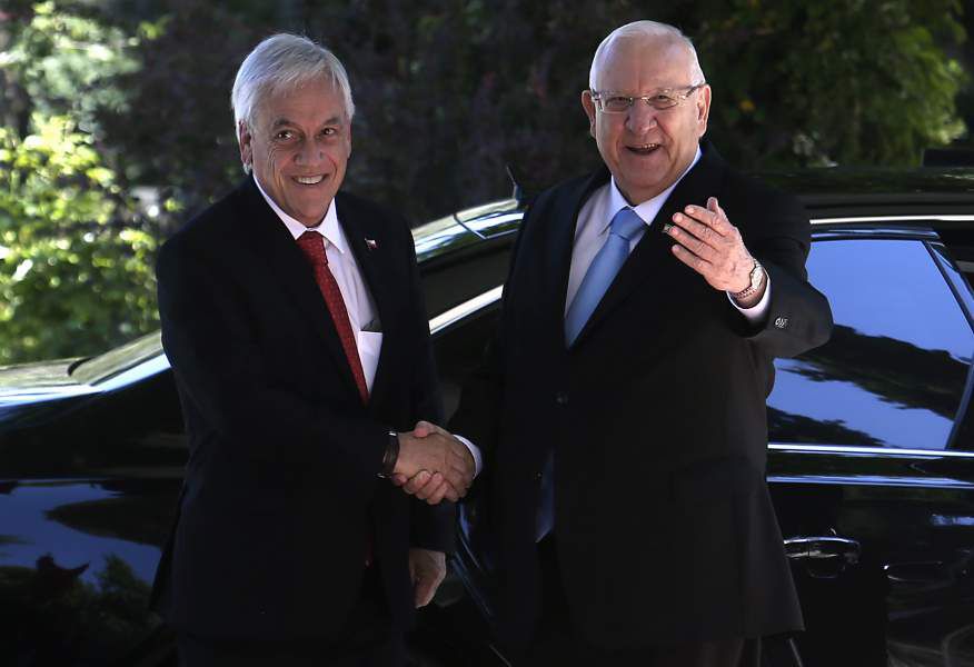 Sebastián Piñera y el Presidente de Israel, Reuven Rivlin, en Jerusalén.