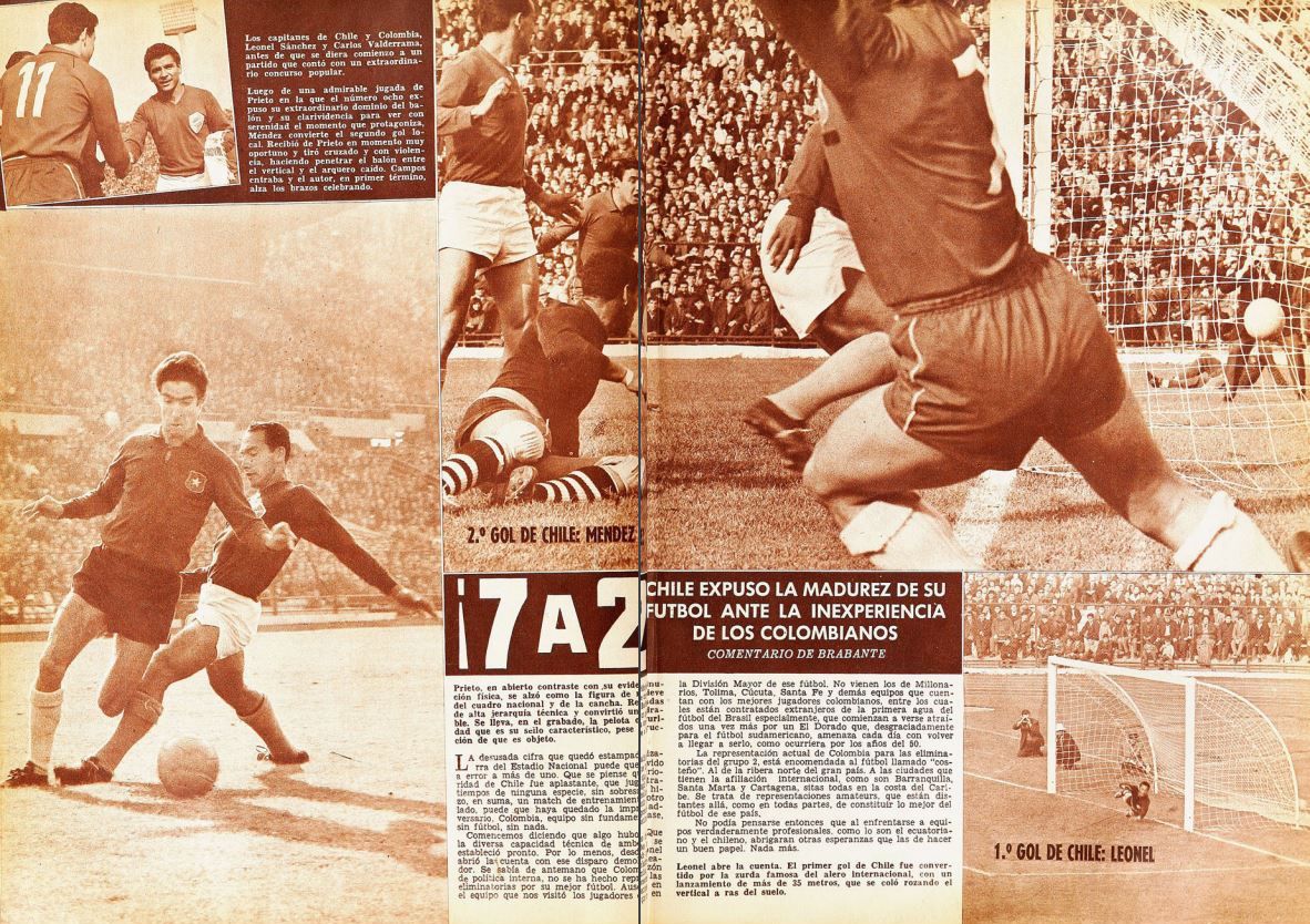 Chile 7-2 Colombia, 1 de agosto de 1965