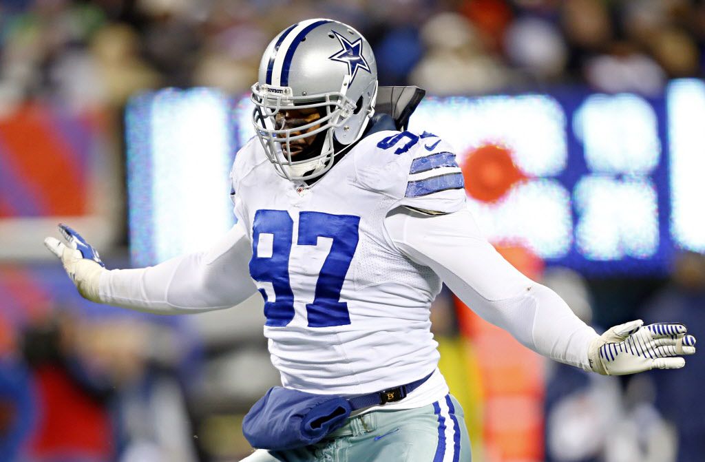 Dallas Cowboys defensive end Jason Hatcher before the start of an