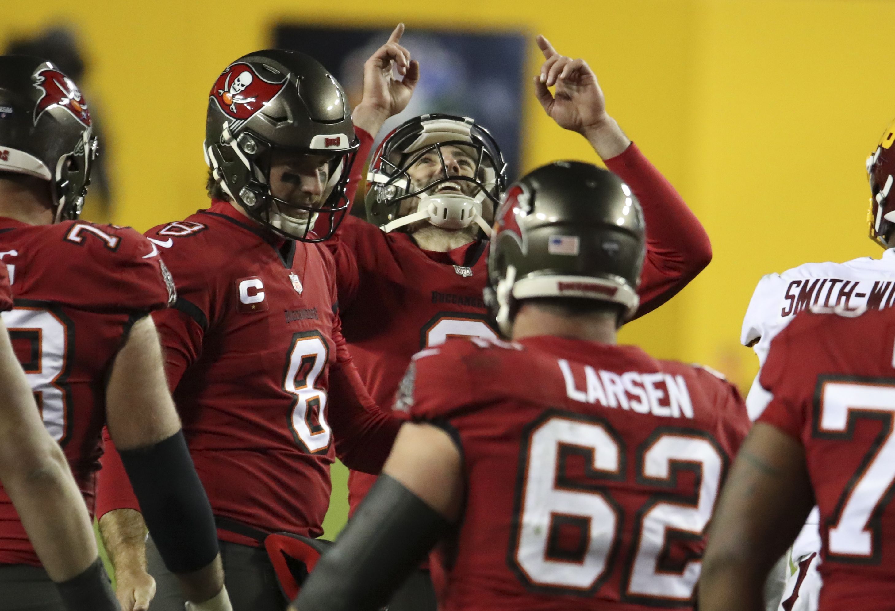 Landover, United States. 09th Jan, 2021. Washington Football Team  quarterback Taylor Heinicke (4) looks to the sidelines during the first  half of a wild card playoff game against the Tampa Bay Buccaneers