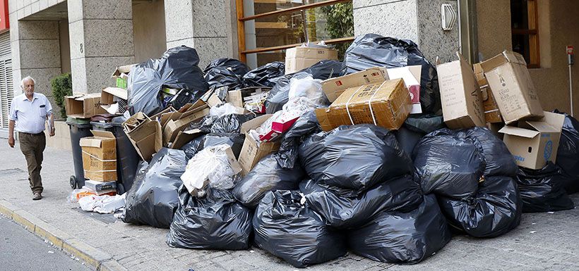 Acumulación de basura en Santiago