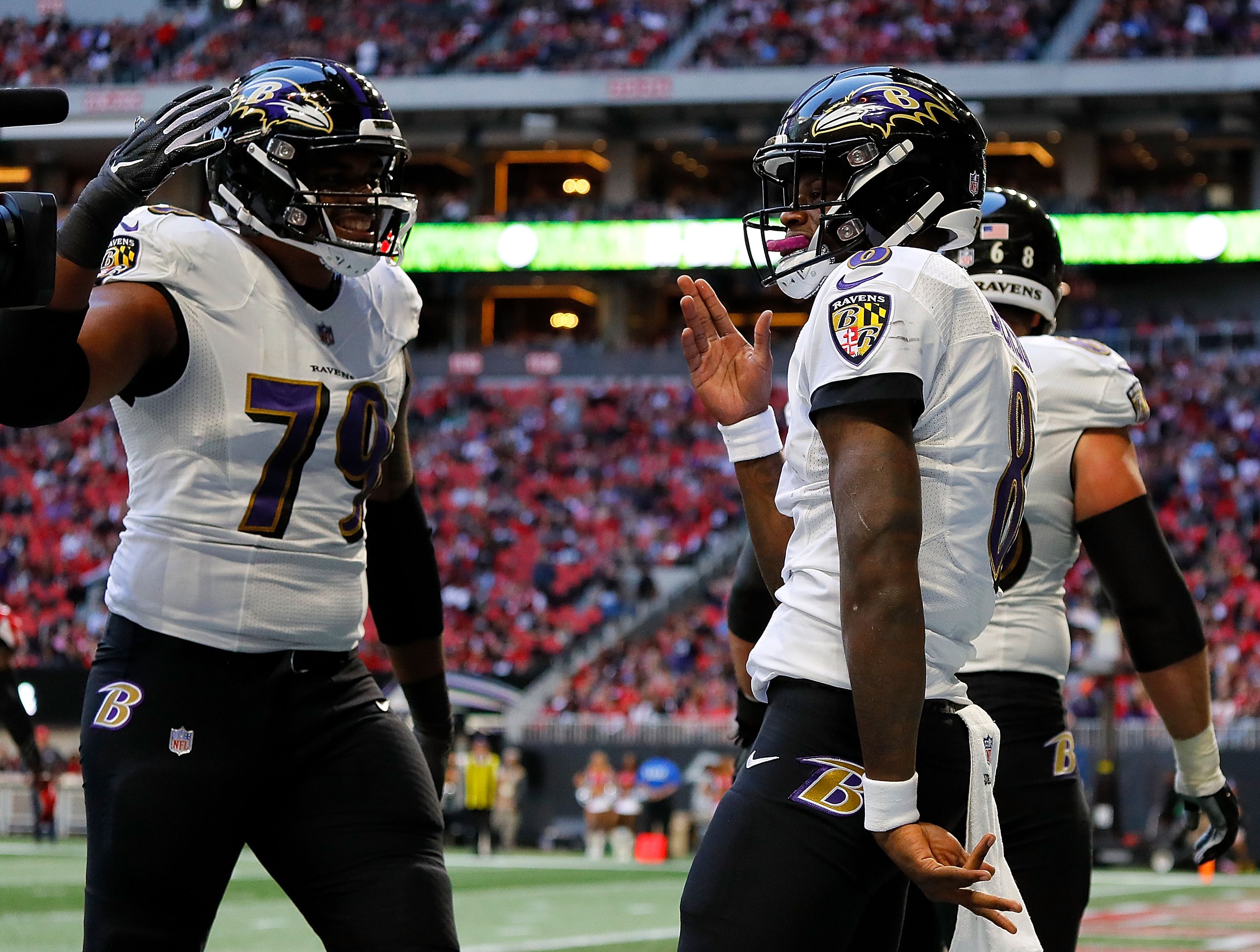 Baltimore Ravens - QB Lamar Jackson is leading the NFL in Pro Bowl voting!  Justin Tucker, Marshal Yanda, Orlando Brown, Marcus Peters and Pat Ricard  are also leading their position group! Keep