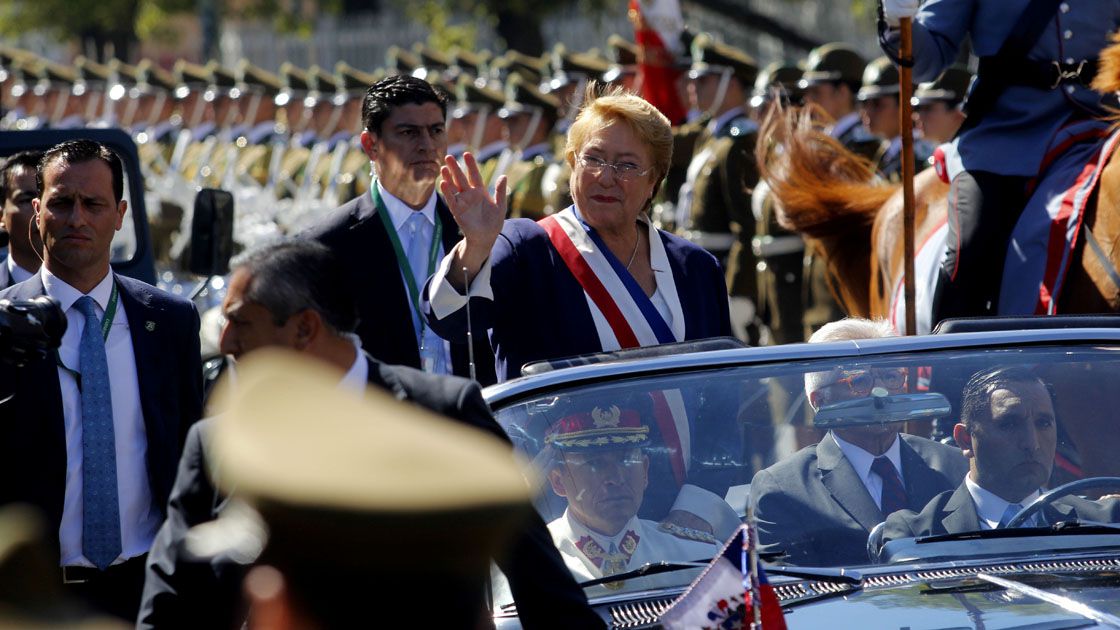 Llegada de la Presidenta saliente Michelle Bachelet y del Presidente entrante Sebastian Piñera