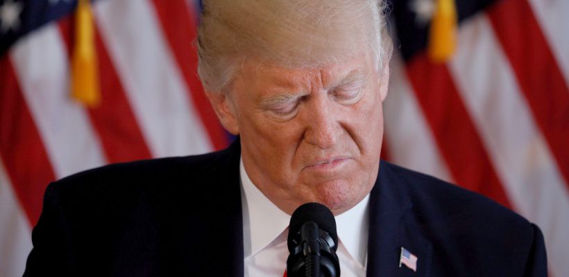 U.S. President Donald Trump delivers remarks on the protests in Charlottesville Virginia from his golf estate in Bedminster New Jersey