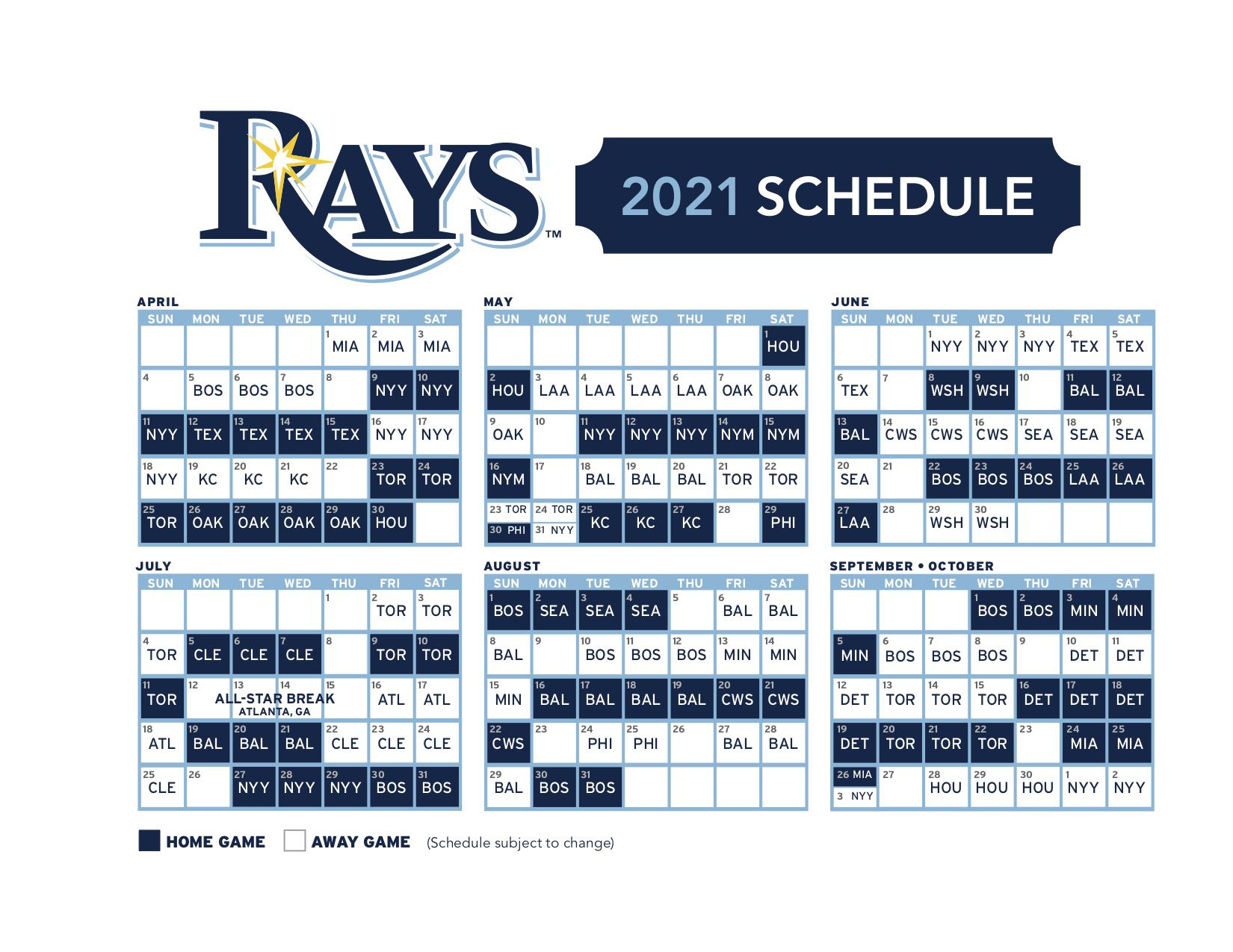 Rays release 2021 regular season schedule - DRaysBay