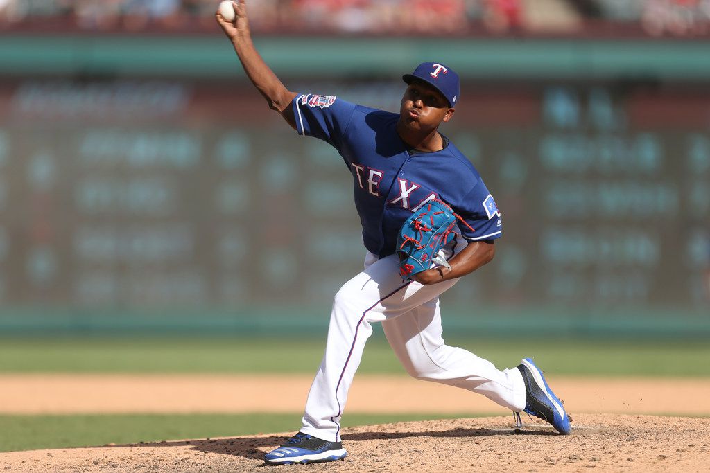 Rangers reliever Leclerc throws ball onto roof, tops Tigers – KXAN