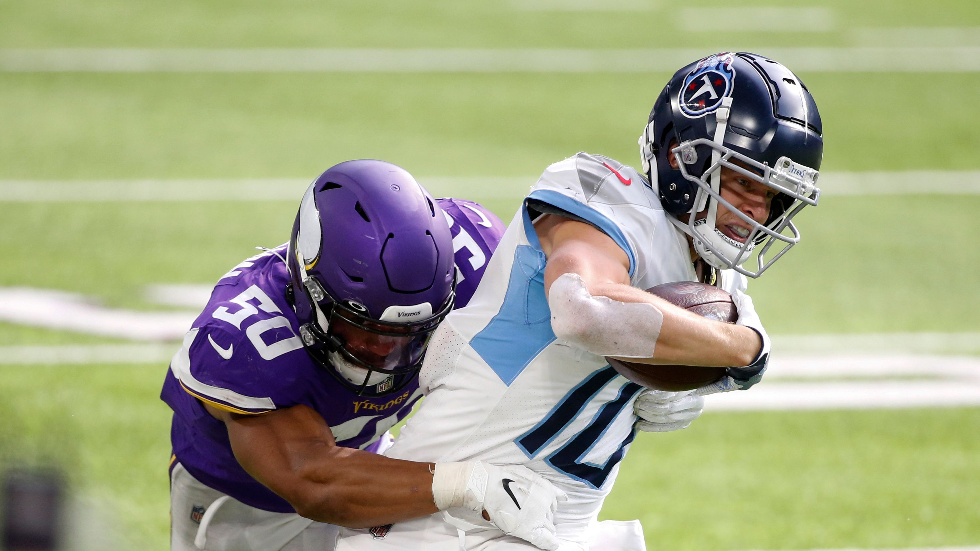 Adam Humphries of the Tennessee Titans in action against the