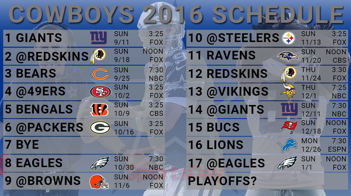 2016 NFL Schedule on CBS