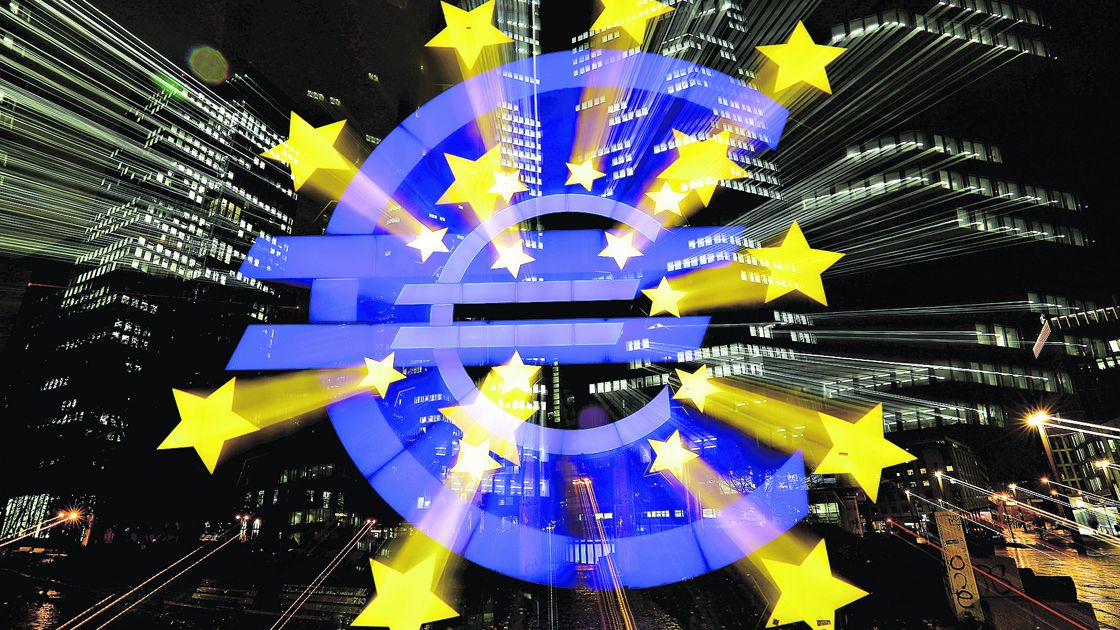 Euro sign seen at former ECB headquarters in Frankfurt