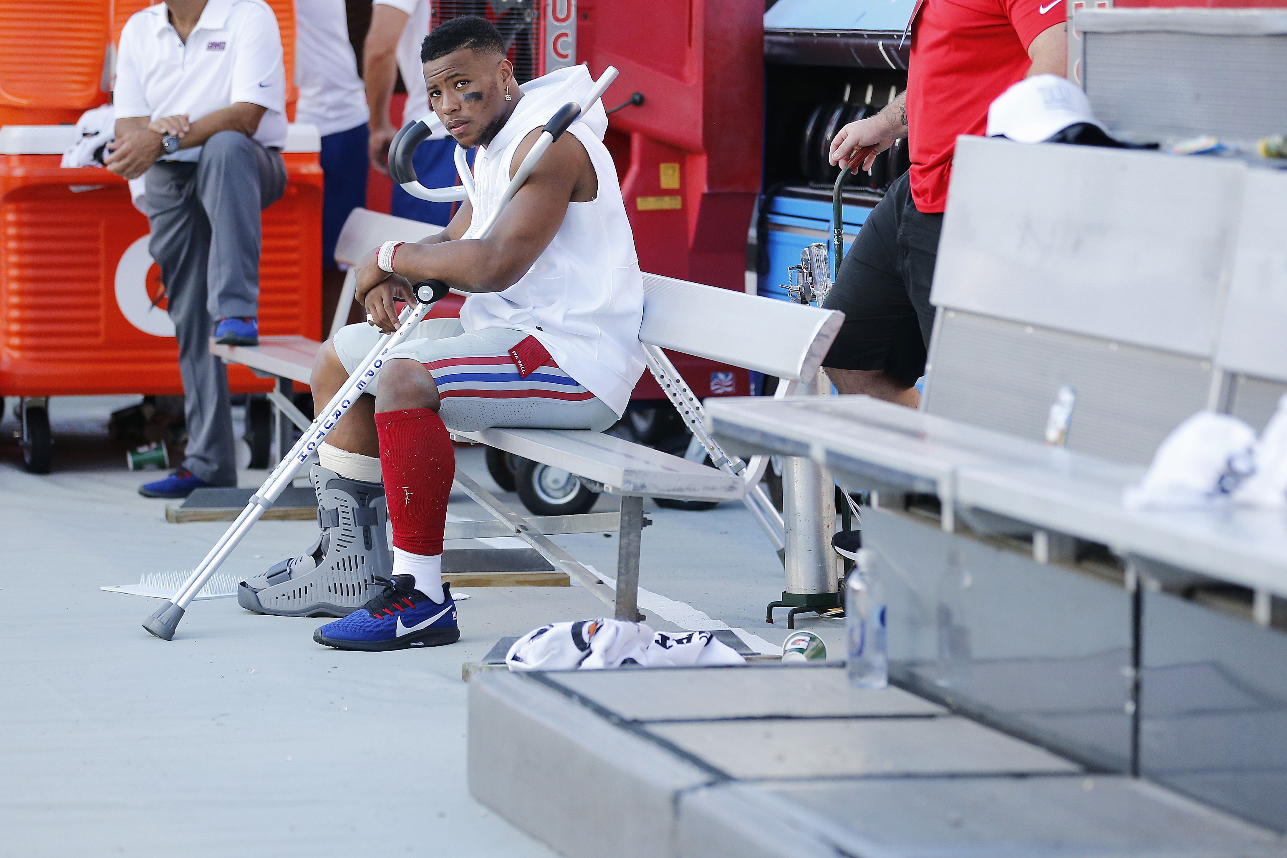 Saquon Barkley's explanation for rapid recovery from high ankle sprain: 'I  went to Wakanda' 