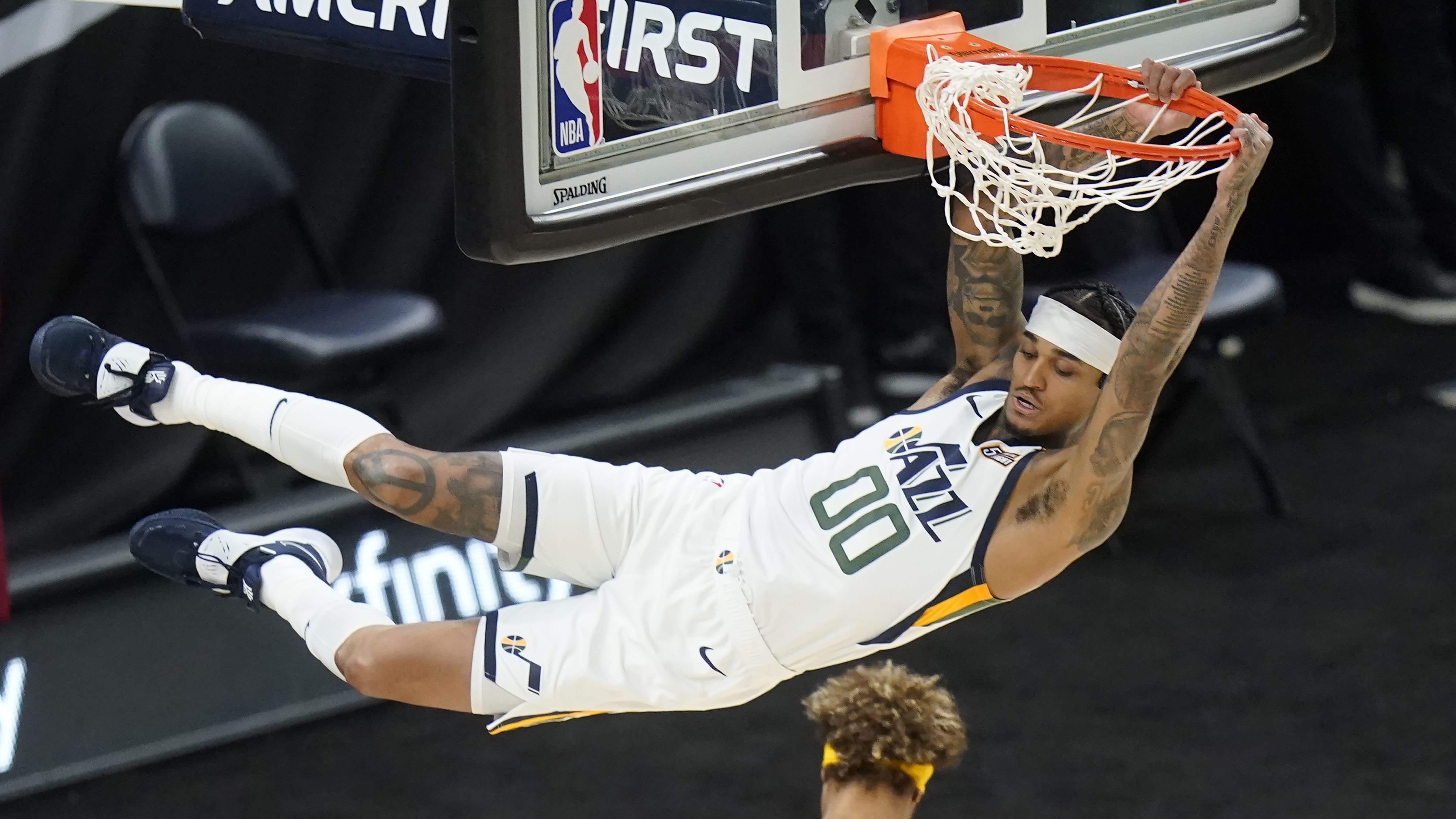 Utah Jazz Guard Donovan Mitchell Wrecks Rim With Huge Dunk Against