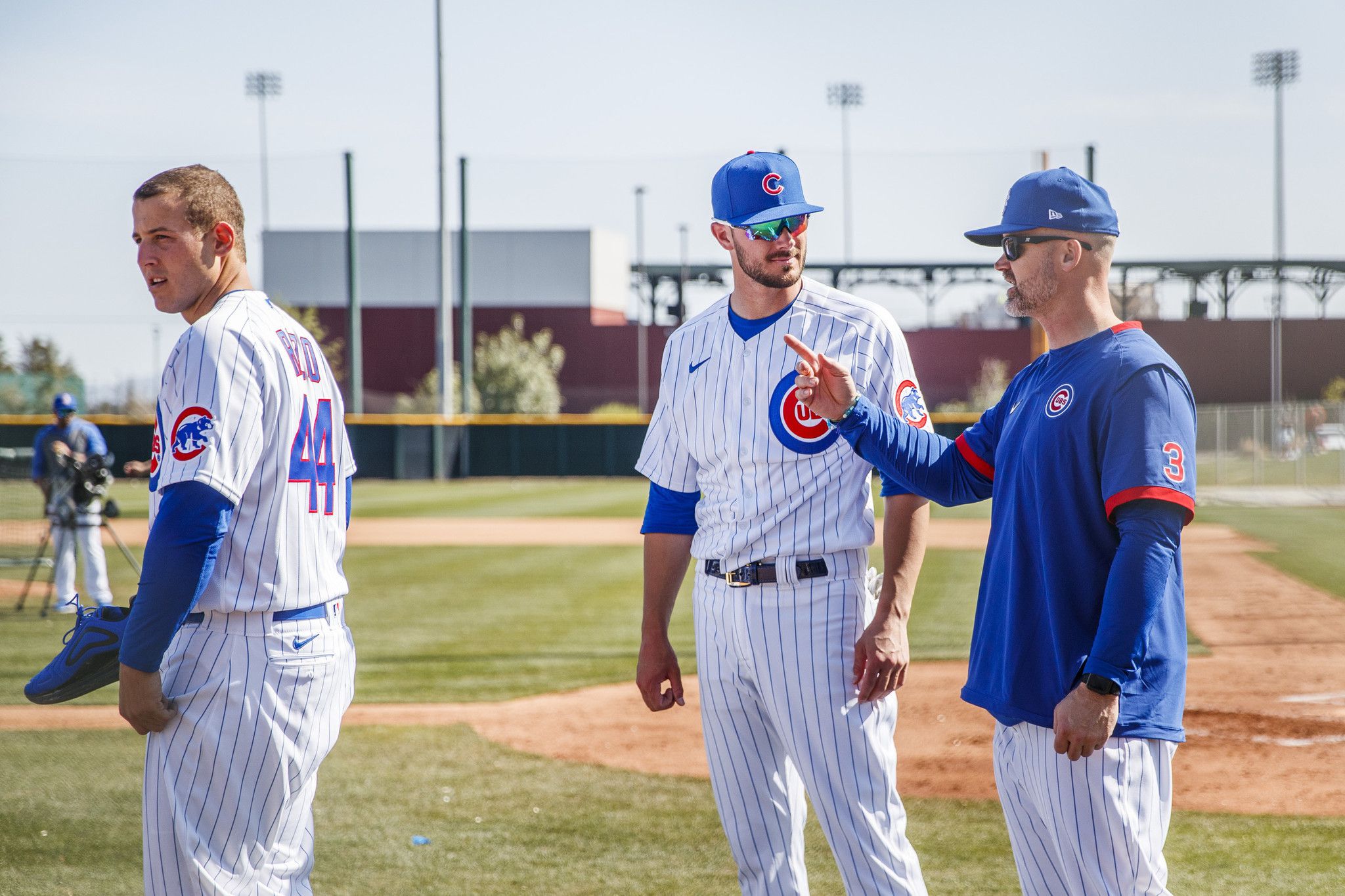 Cubs players at practice - Chicago Cubs 2020 Spring Training 