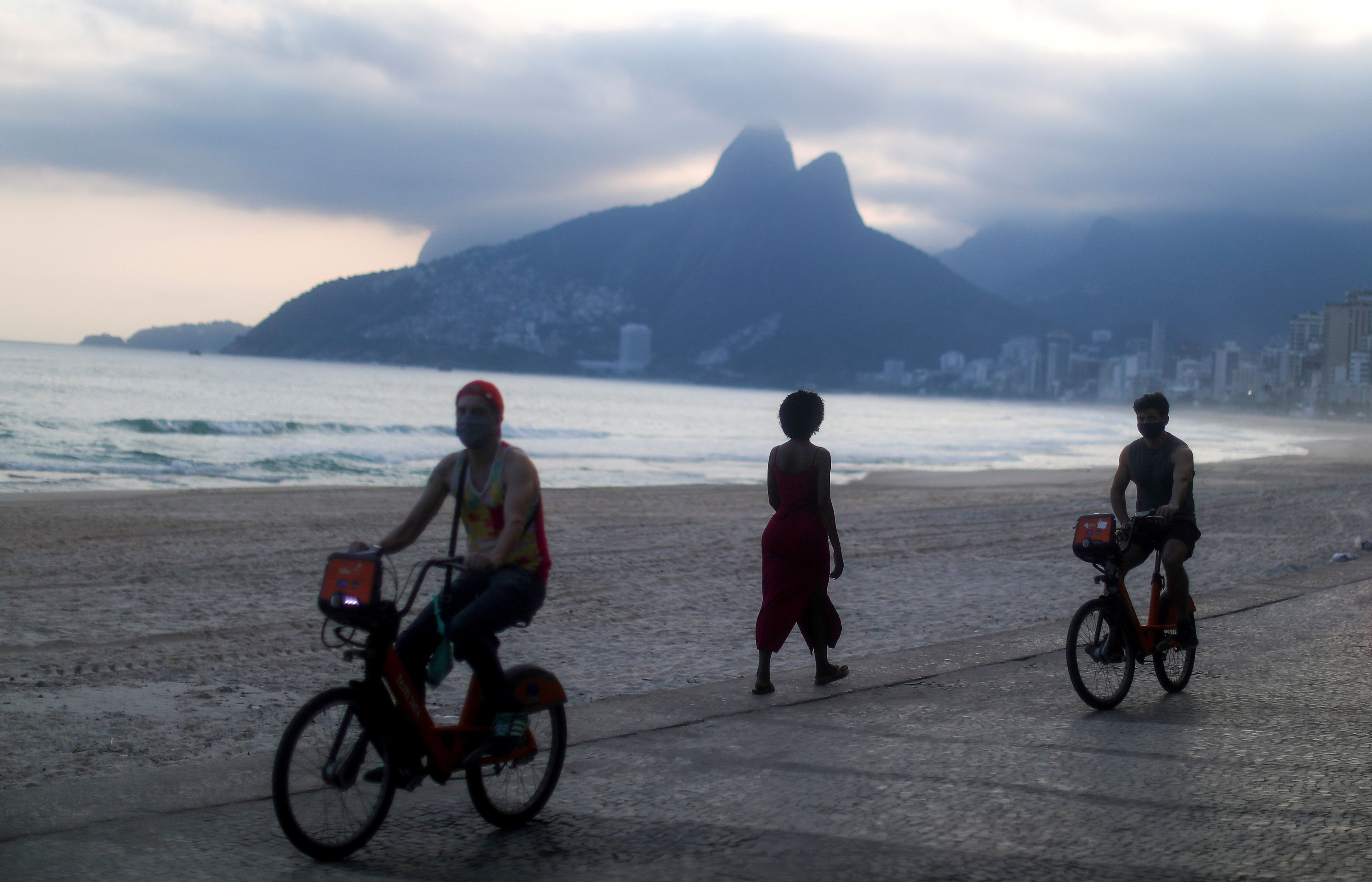 People enjoy the Ipanema beach, following the coronavirus disease (COVID-19) outbreak, in Rio de Janeiro