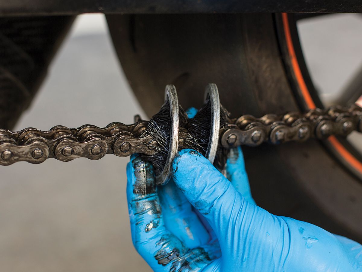 How to clean and lube a motorcycle chain