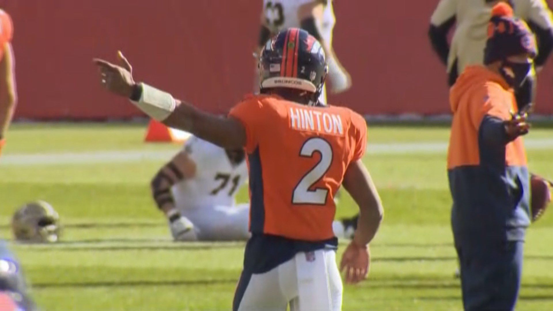 Hinton crushed as Broncos' emergency quarterback