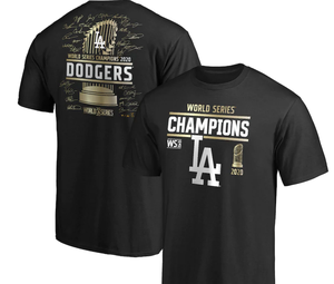 Youth Los Angeles Dodgers Fanatics Branded Black 2020 World Series  Champions Signature Roster T-Shirt