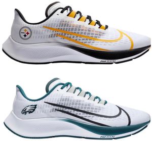 Unisex Pittsburgh Steelers Nike White Zoom Pegasus 37 Running Shoe