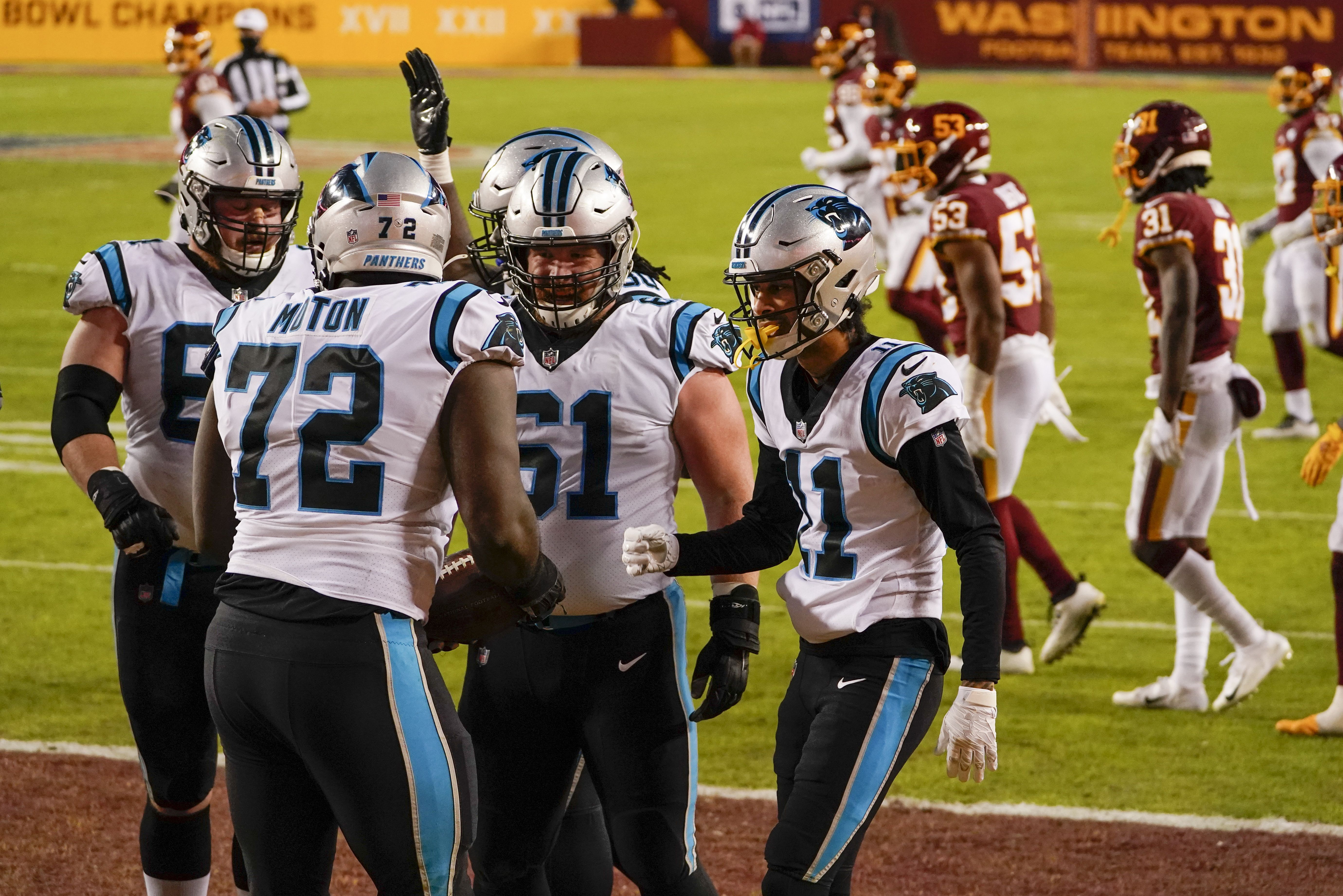 Carolina Panthers defensive end Marquis Haynes (98) runs against