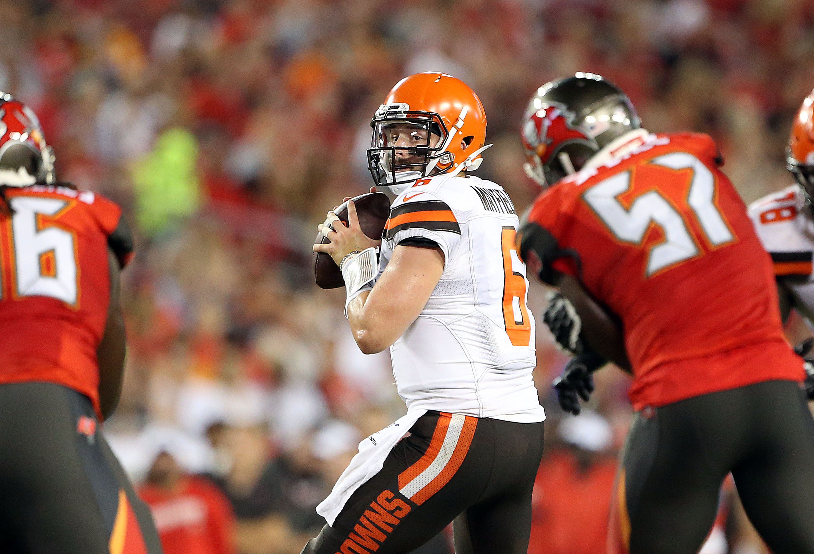 Cleveland Browns wide receiver Damon Sheehy-Guiseppi attempts to