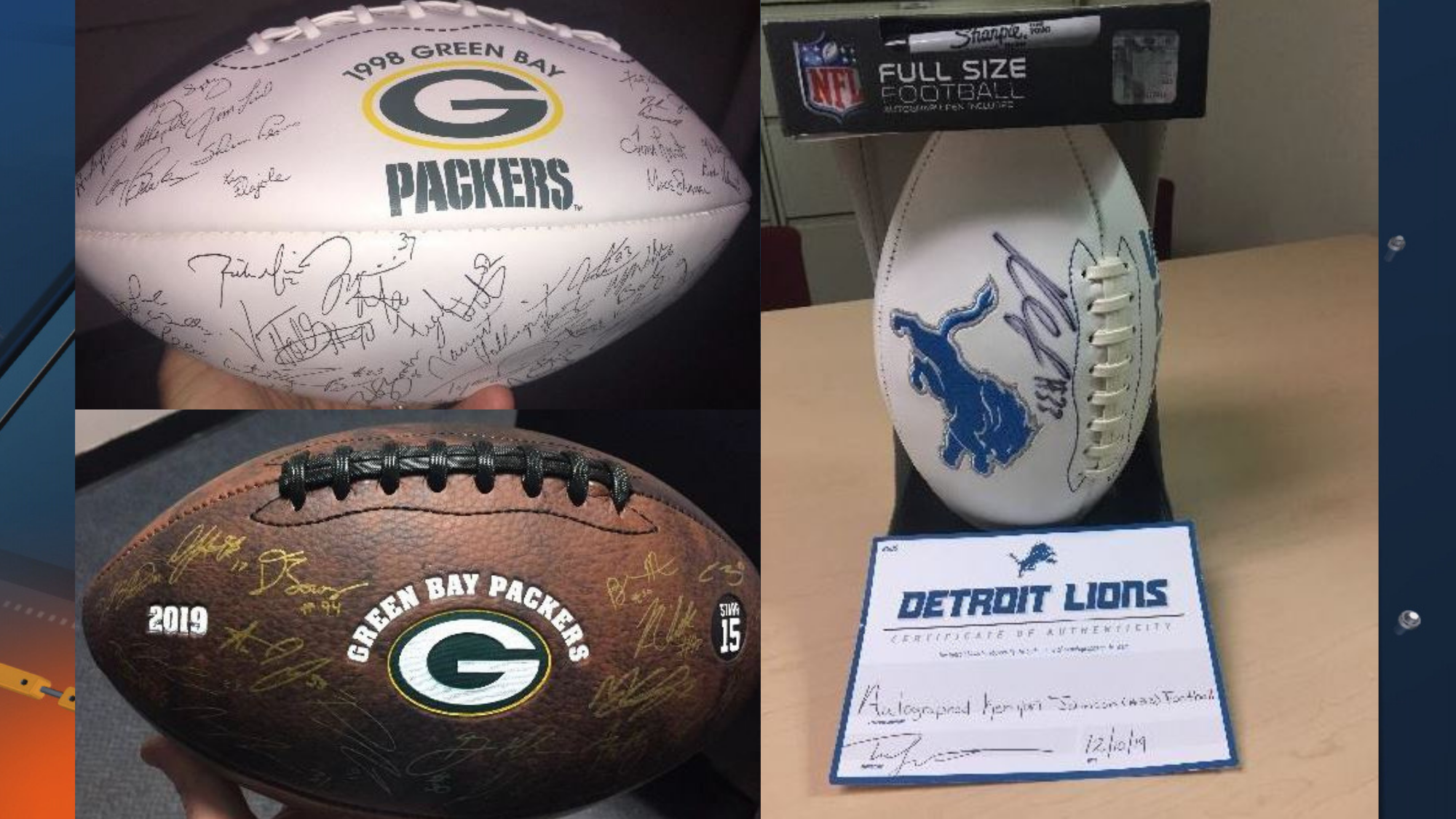 United Way of Marquette County launches autographed Packers, Lions football  auction