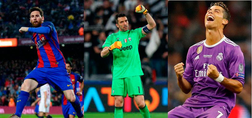 Messi, Buffon, Cristiano Ronaldo