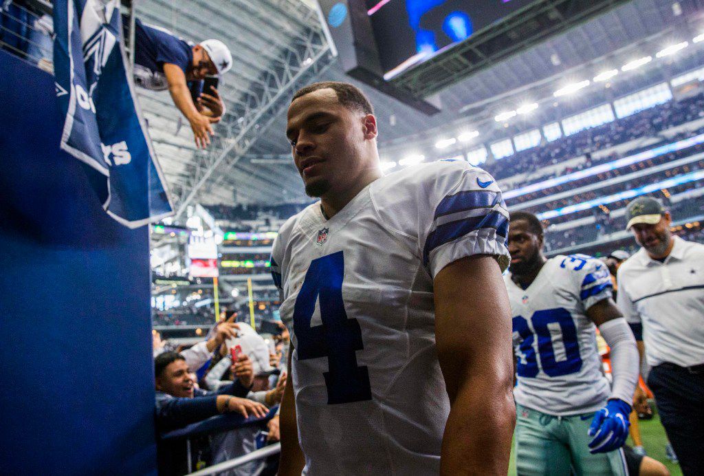 Why Cowboys quarterback Dak Prescott's incomplete toss to a trash can is  lighting up social media