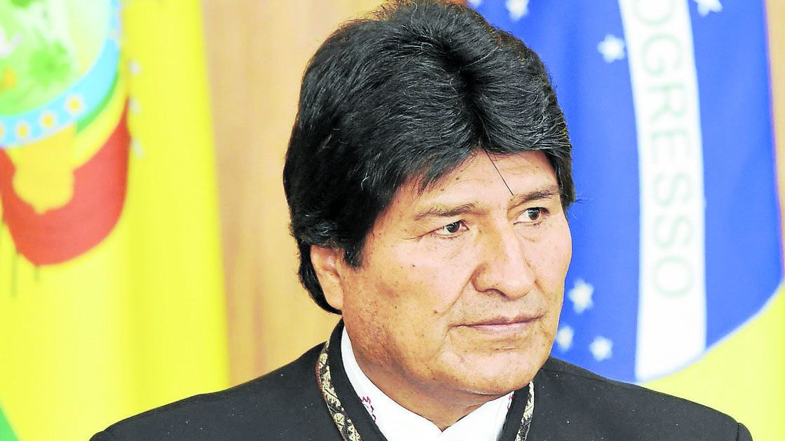 Bolivian President Evo Morales is pictured during the signing of agre