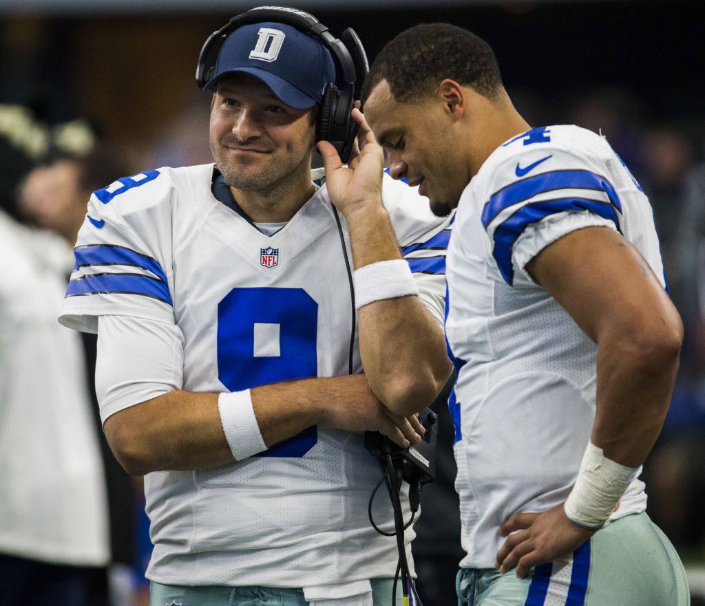 Tony Romo gets emotional in speech about losing starting job to Dak  Prescott