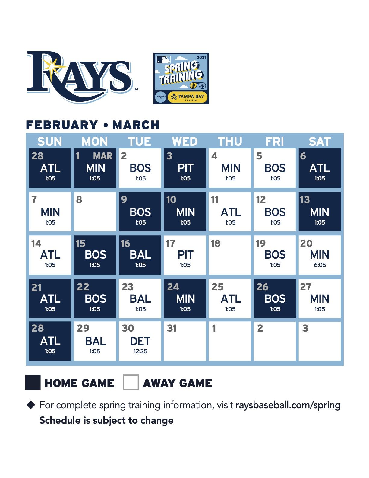 Tampa Bay Rays release 2024 regular season schedule
