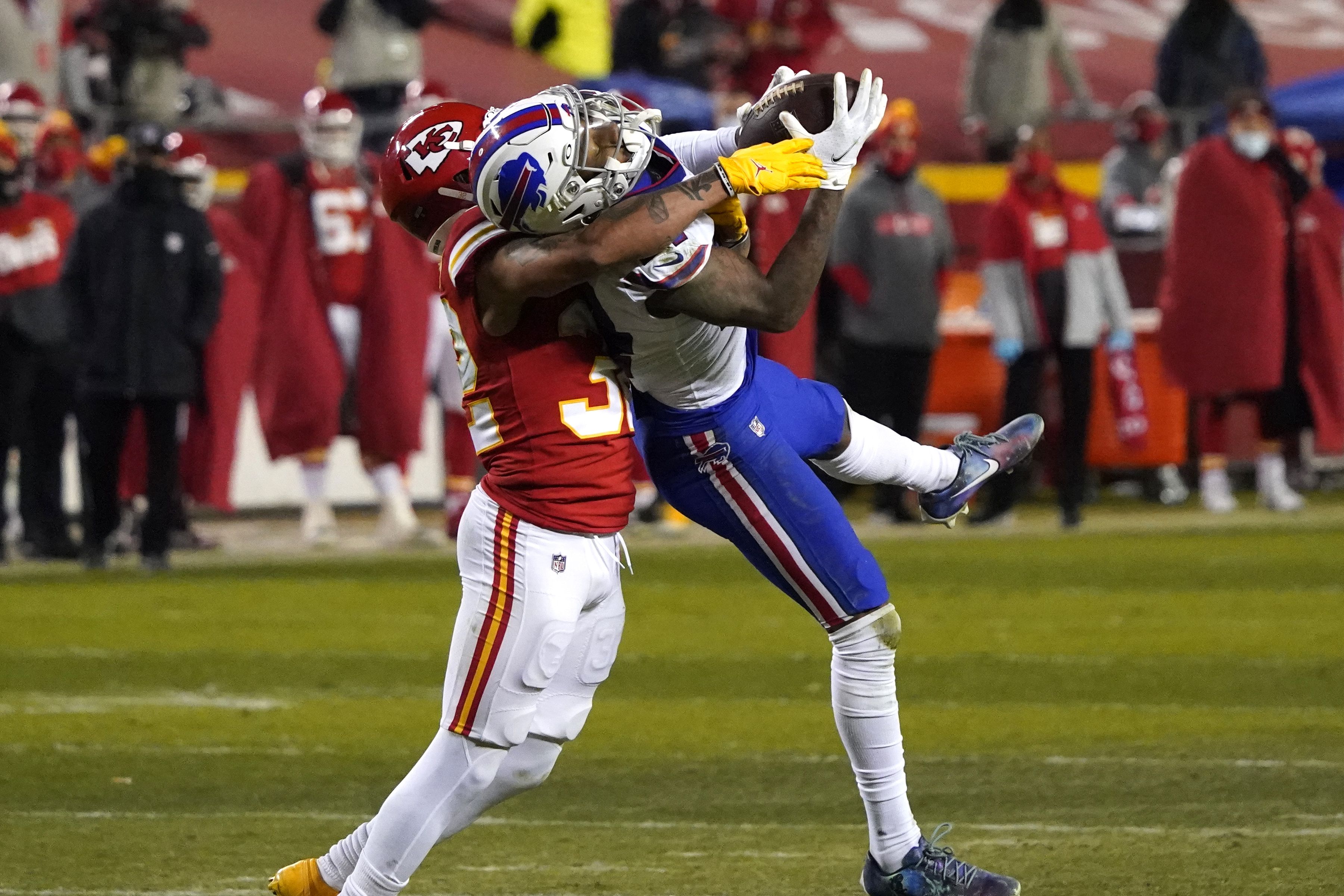 Stefon Diggs stuck around to watch the Chiefs celebrate 