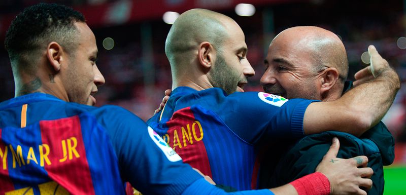 Sampaoli, MAscherano, Neymar