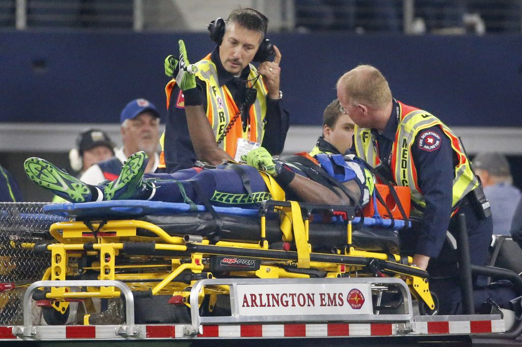 Seahawks' Lockette taken off field on stretcher