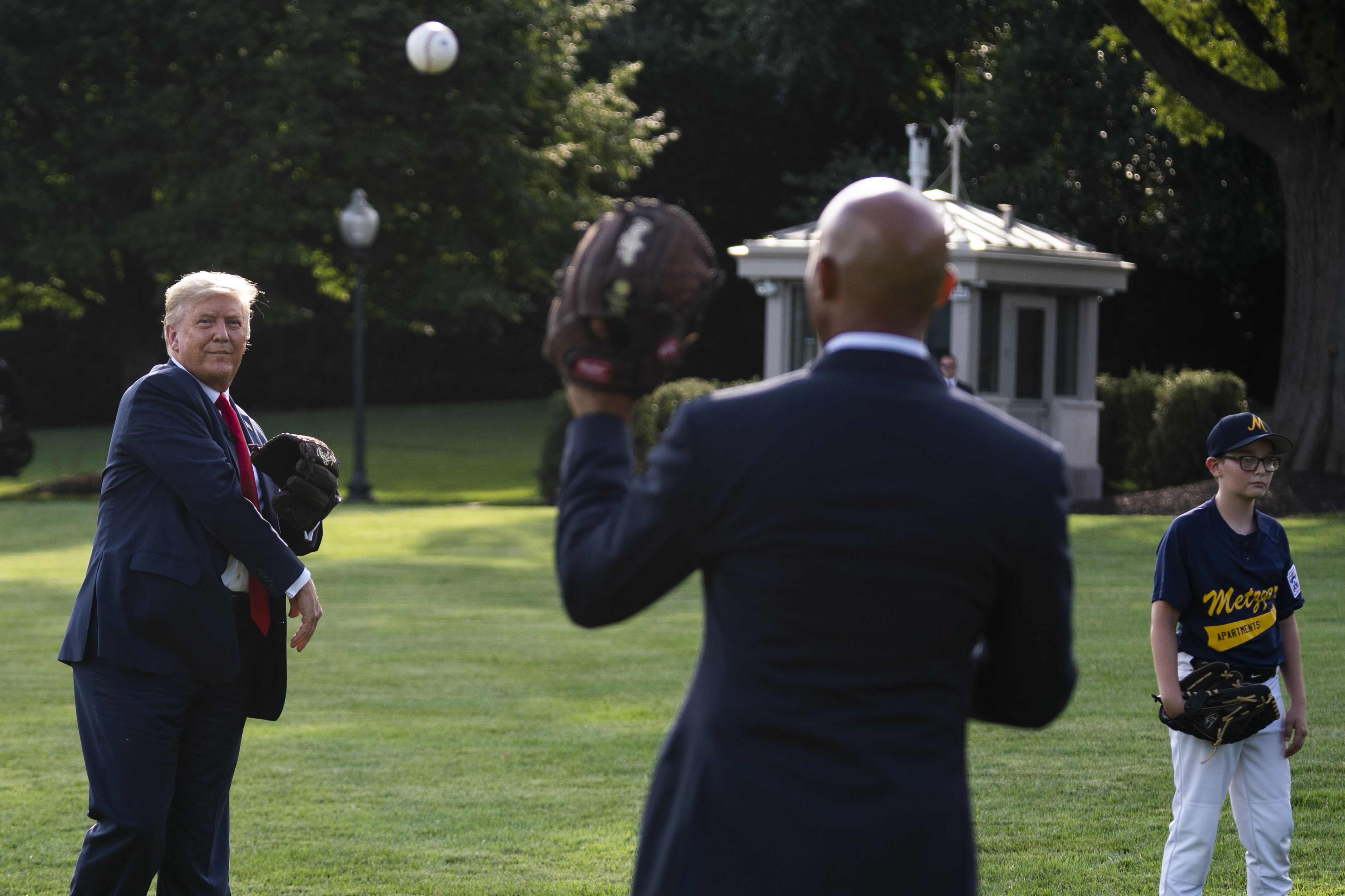 Donald Trump's Awkward Hug With Baseball Champion At White House