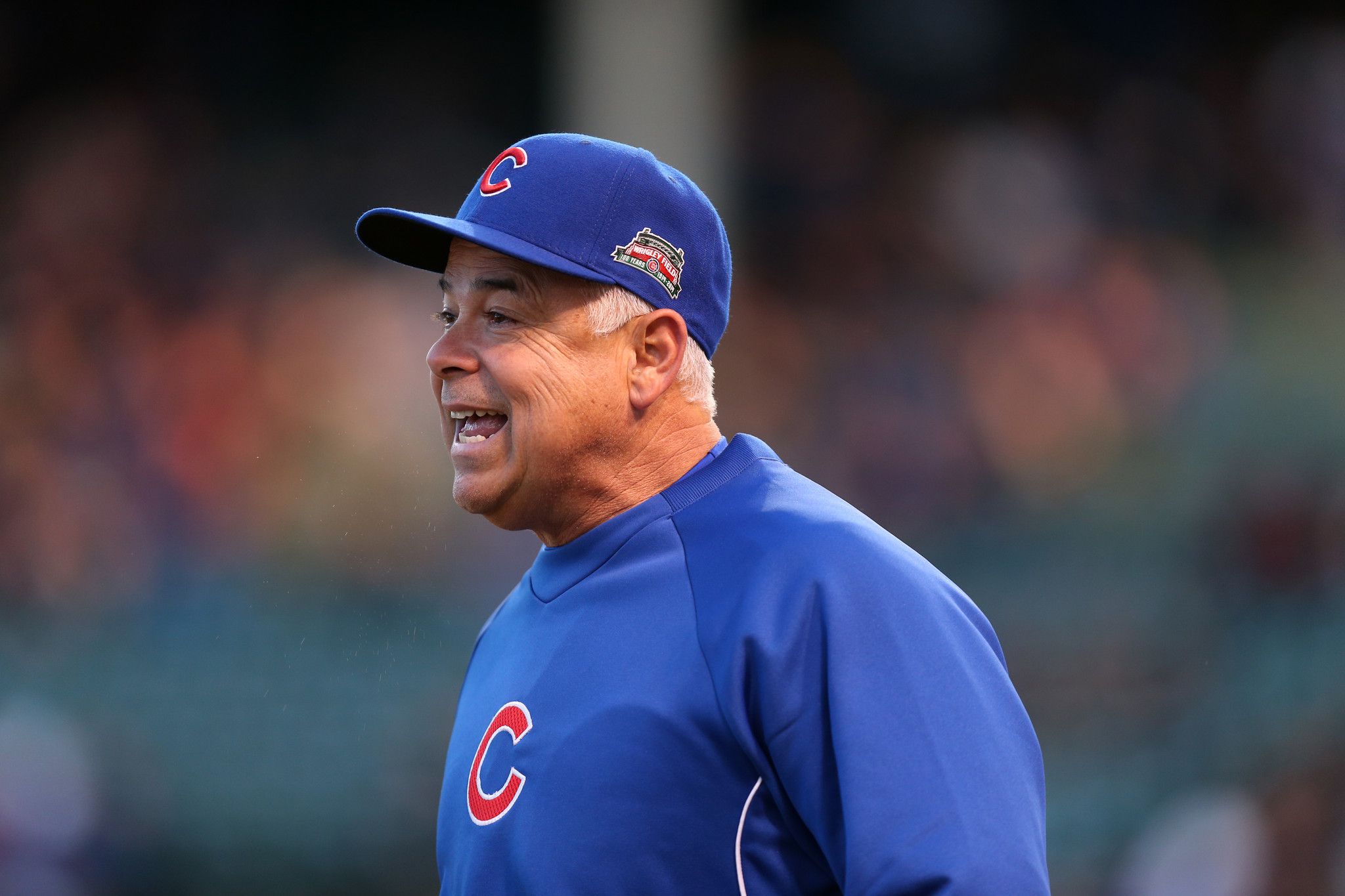 Chicago Cubs manager Lou Piniella reacts after umpire's call on a